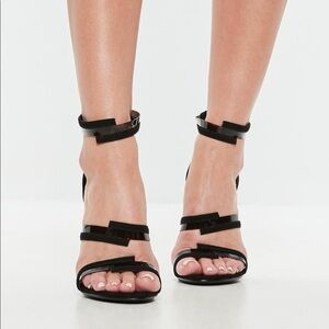 Missguided black perspex heels